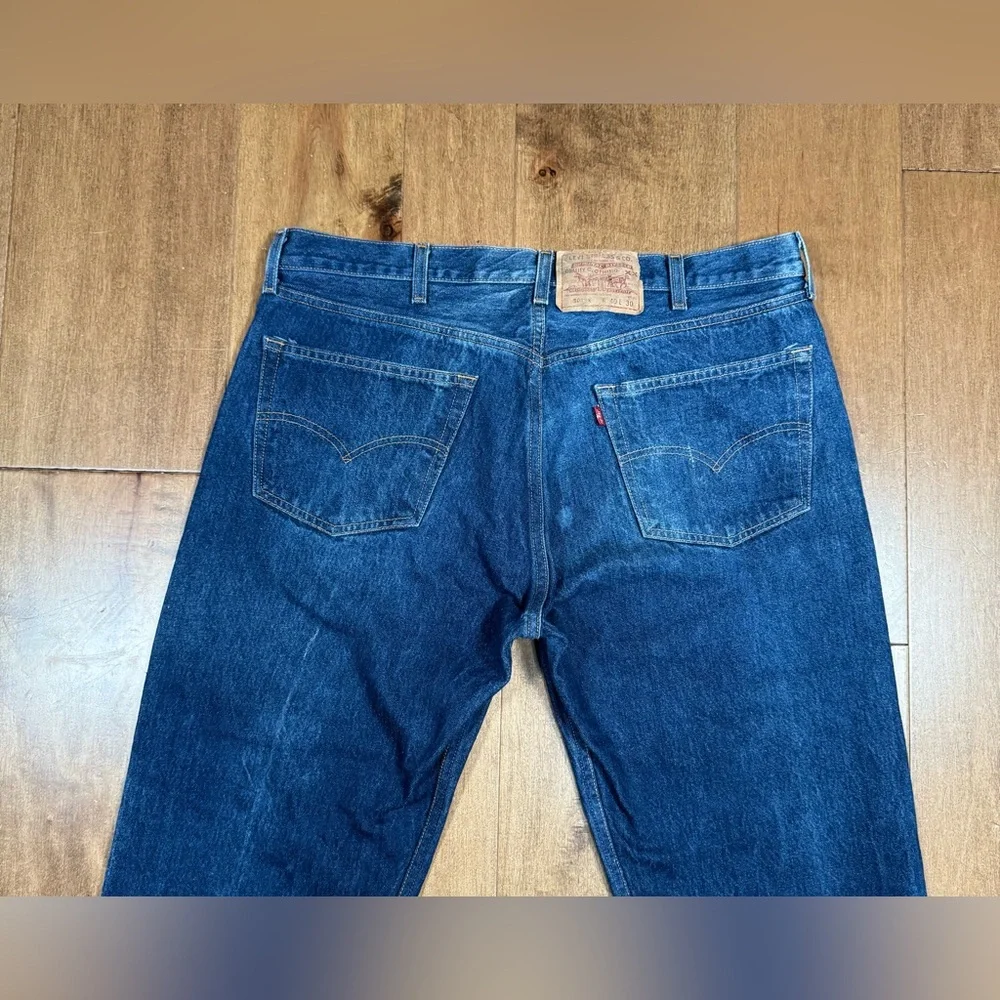 Levis 501-0000 XX Blue Denim Jeans Made USA‎ Mens 40x30 Button Fly 01’ Dark Y2K